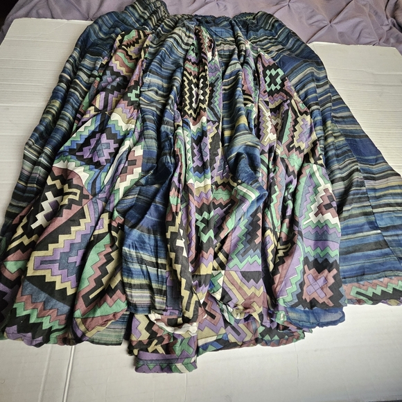 Mix Nouveau New York Women Sweeping Artsy Maxi Skirt Size Large - Picture 3 of 12